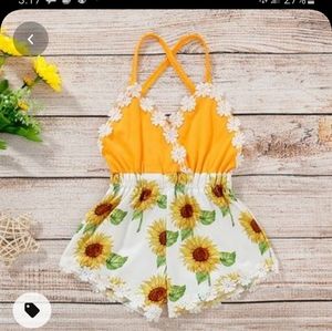 Yellow and floral romper